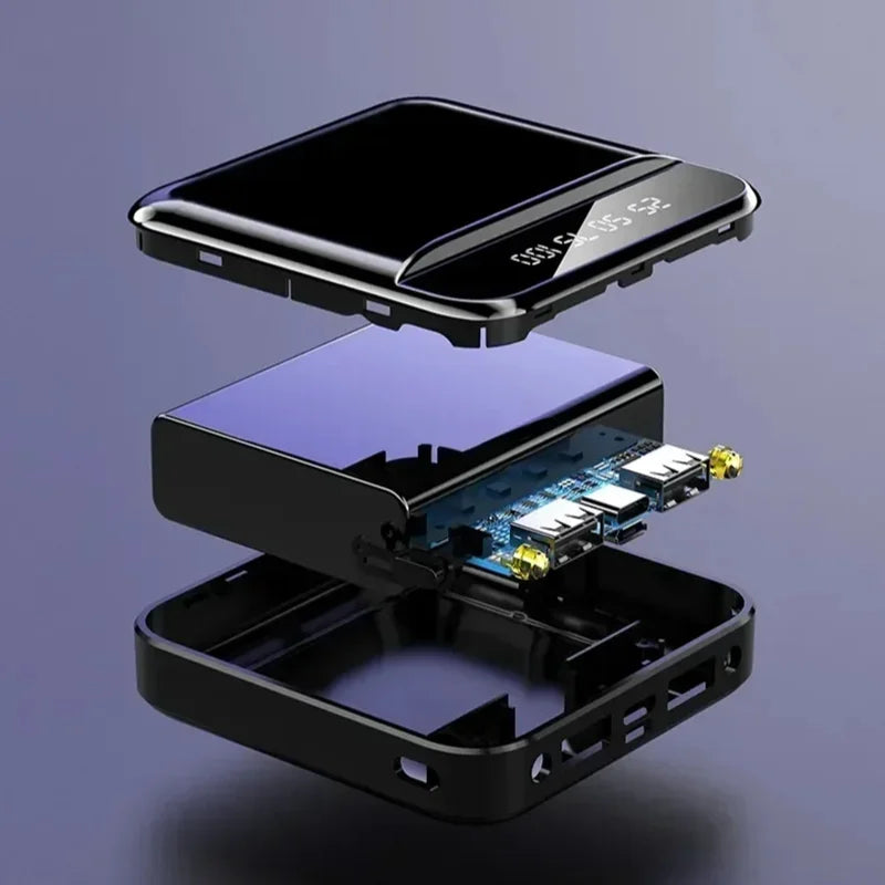 20000mah stor kapasitet mobil powerbank batteriskjerm LED-belysning mini bærbar utendørs telefon universell hurtiglading