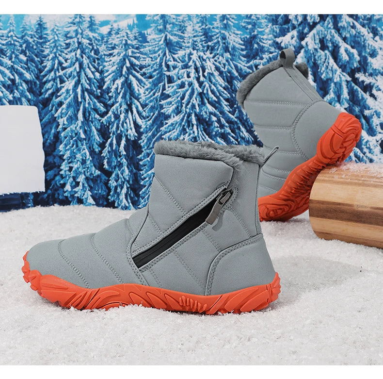 Winter Snow Boots Children's Shoes For Boys Girls Warm Plush Ankle Boots Outdoor Waterproof Anti Slip Kids Cotton Shoes Fashion
