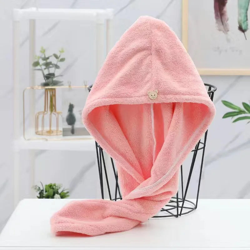Toalla de pelo de secado rápido para mujeres de pelo largo, toallas suaves de microfibra, gorro de ducha, gorros de baño para mujeres, gorro de secado de pelo, turbante para damas