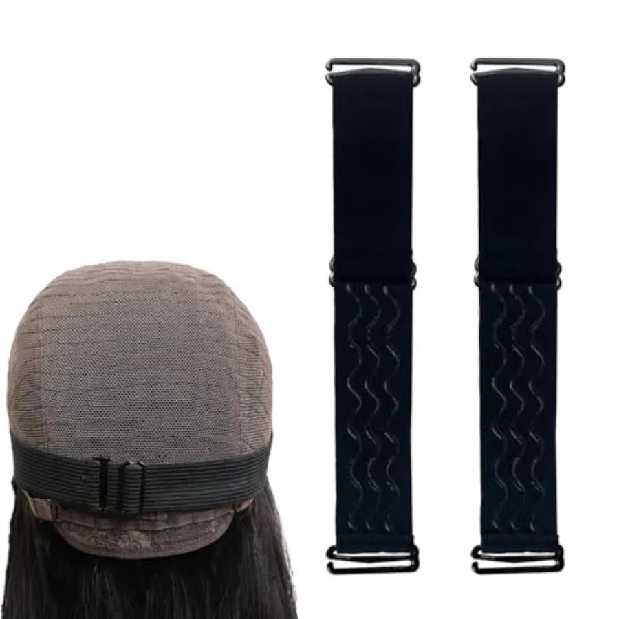 2 bandes élastiques réglables pour perruques, bande de perruque amovible, sangle antidérapante pour perruque, bandes élastiques noires pour la fabrication de perruques sans colle, bonnet de perruque.