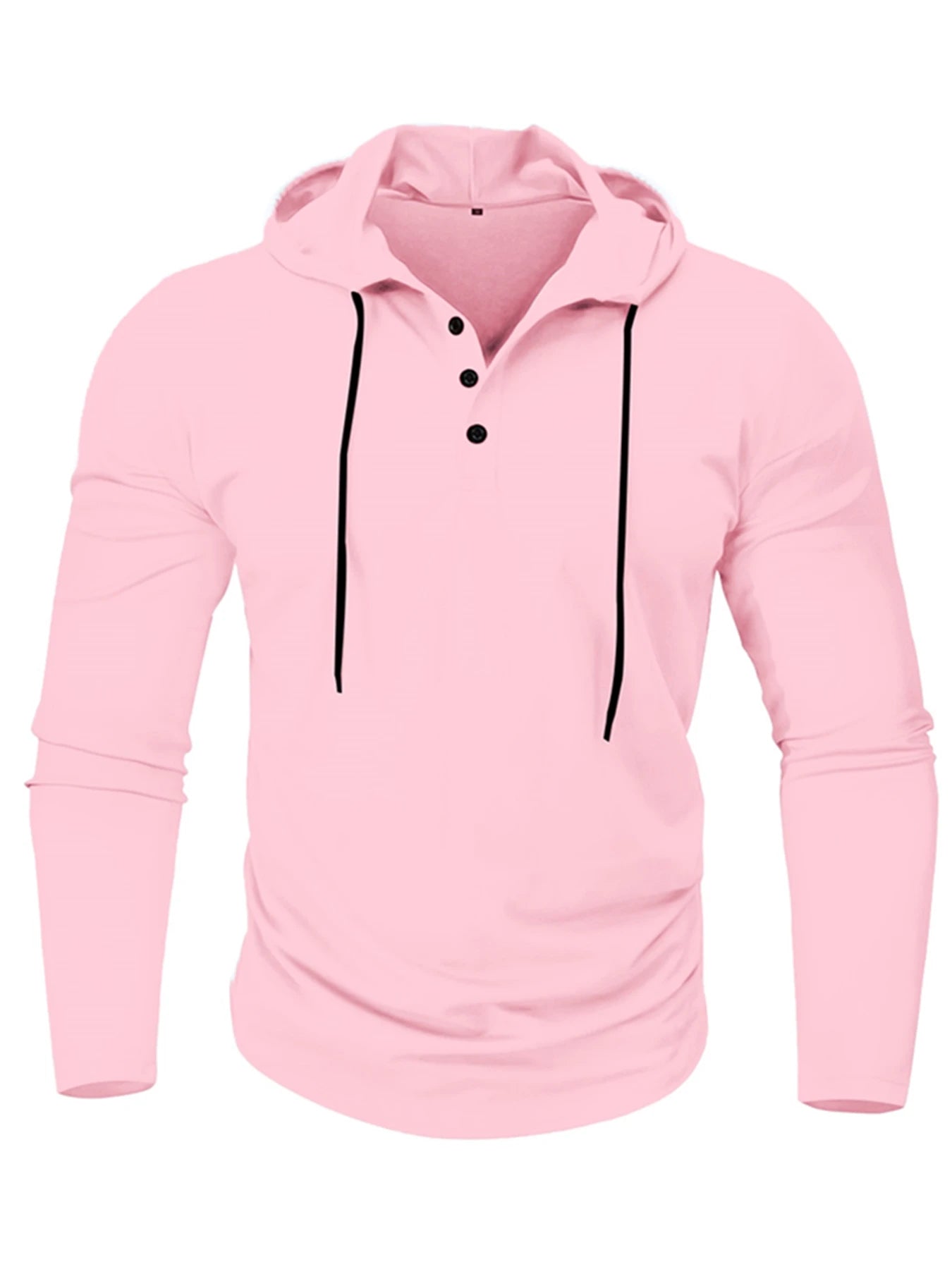 Sudadera con capucha deportiva para hombre, ajustada, de manga larga, con cordón, transpirable, informal