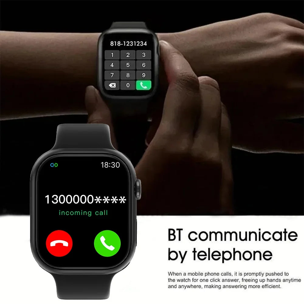 Smartwatch deportivo para hombres y mujeres, Android iOS, pantalla de 1,73", llamadas Bluetooth, monitor de ritmo cardíaco, rastreador de actividad física