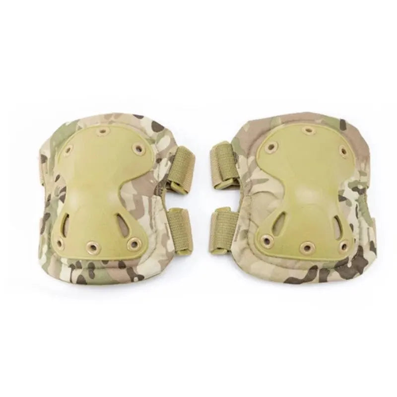Set de 4 Protectores Tácticos Exteriores Rodilleras Coderas para Ciclismo al Aire Libre Montañismo y Senderismo Protección Deportiva