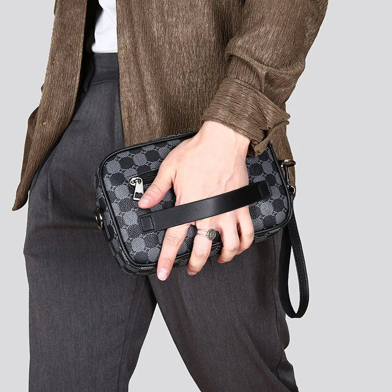 Men’s PU Leather Waist Pack – Business Crossbody & Travel Shoulder Bag