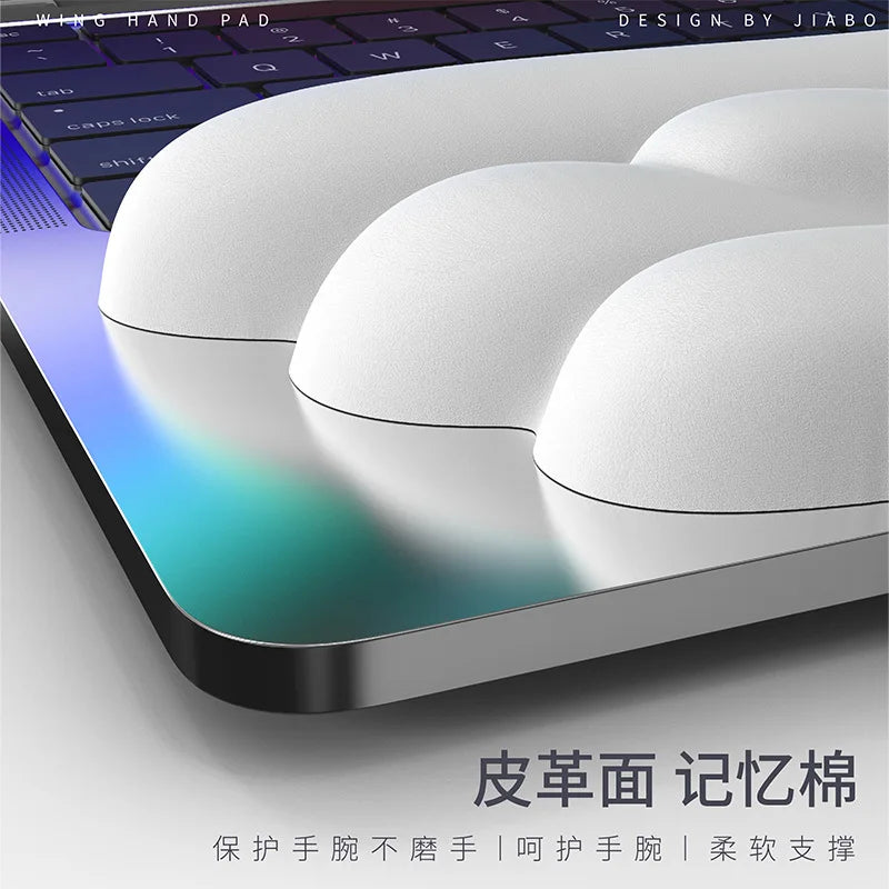 Håndleddsstøtte for mekanisk tastatur og mus Datamaskintastatur Bærbar PC Angel Wing Memory Foam-musepute Støttepute Håndleddsstøtte