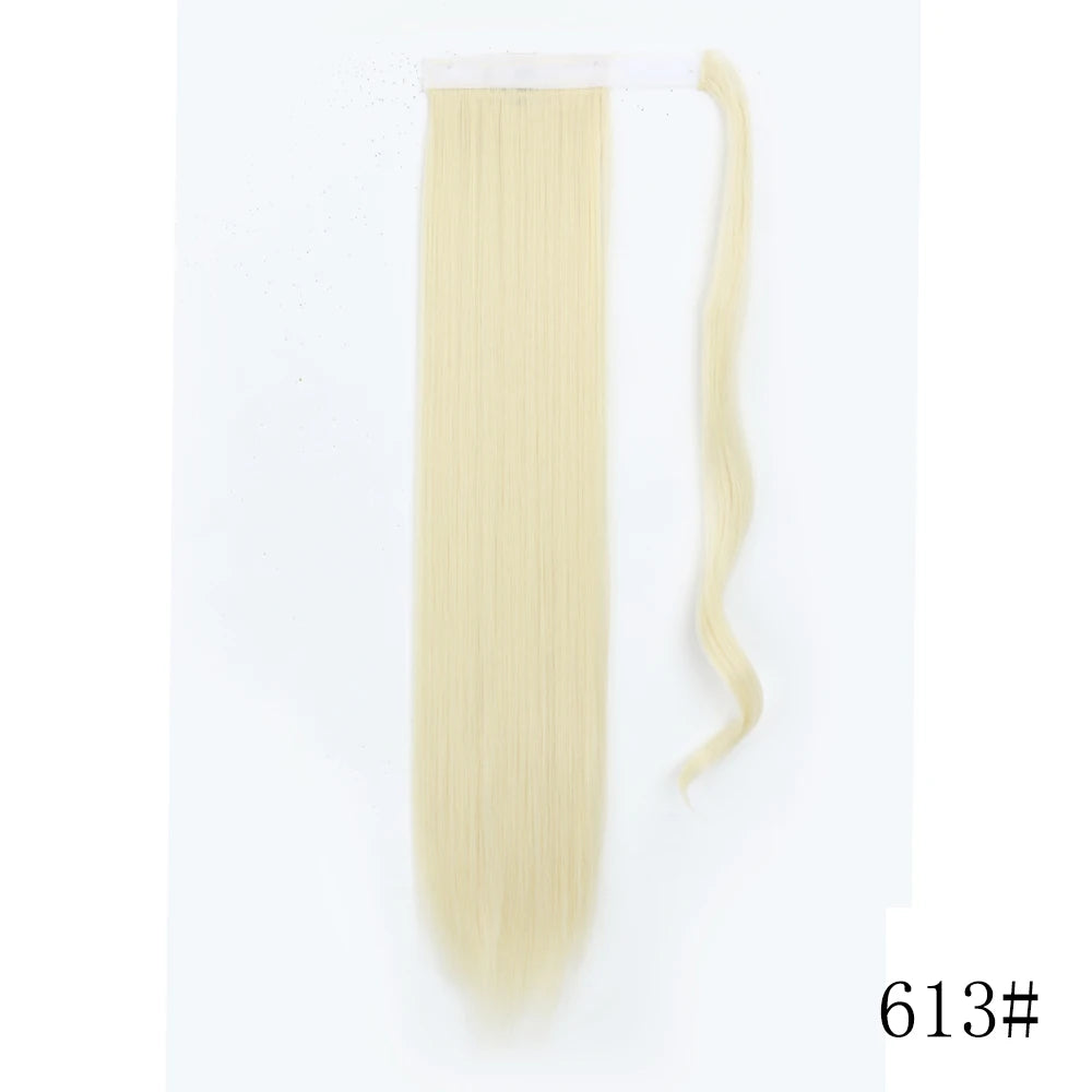 LISI GIRL Synthetic 22/34 Inches Wrap Ponytail Long Afro Curly Hair Extensions Hairpieces Pony Tail Fake Hair Heat Resistant