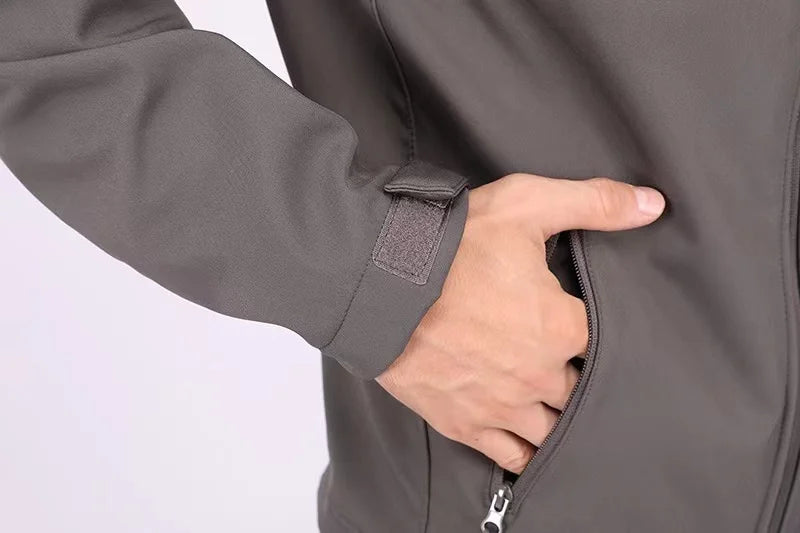 Chaquetas impermeables de lana SoftShell para hombre, otoño e invierno, con capucha, para pesca, senderismo, camping, escalada, esquí, pantalones