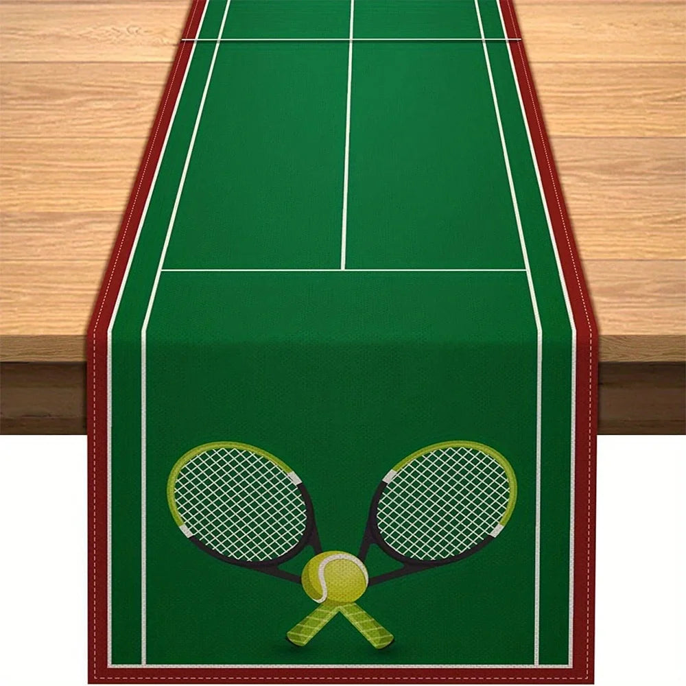 Chemin de table 1 pièce Court de tennis pour agriculteurs, intérieur, cuisine, anniversaire, décoration de table, décorations de fêtes et de mariage, articles ménagers