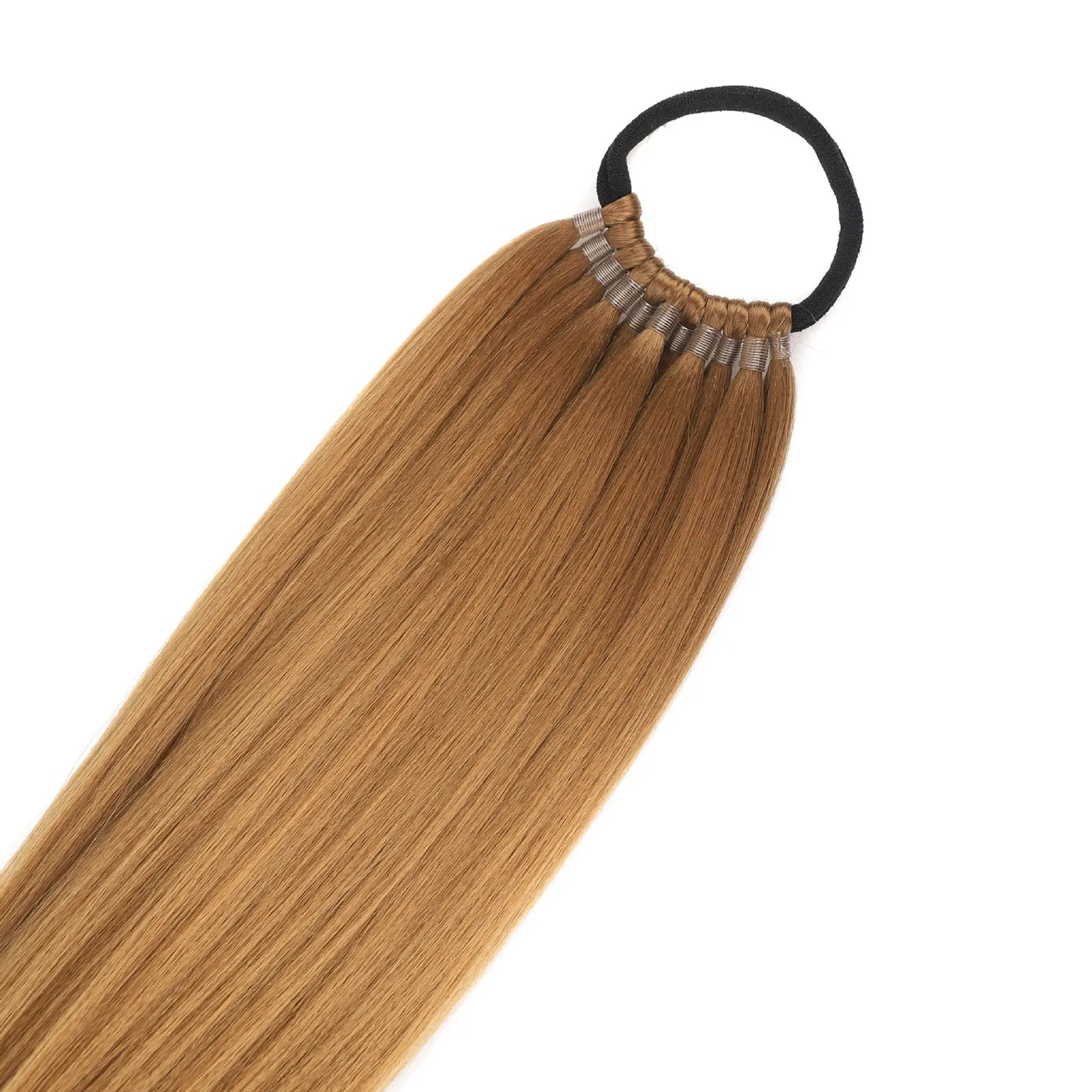 Synthetic Ponytail Hair Extension Long Yaki Straight Hair Ponytails With Ring Black Afro Fluffy Woman's Haipieces