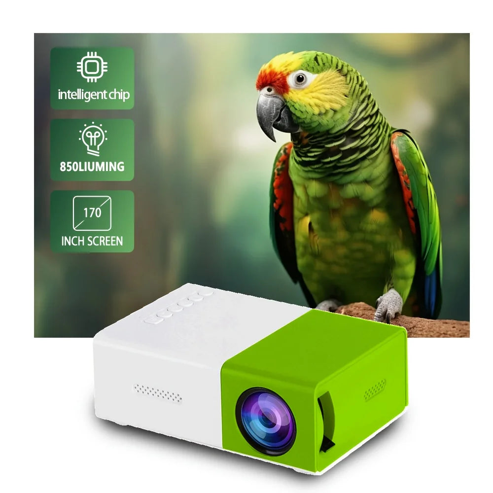 Portable Projector New LED Dlp Full Hd 1000 Lumen HDMI USB Audio Home Theater Media Player Gift Outdoor Travel Mini Projector