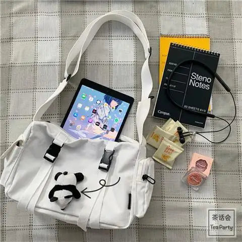 Nuevo bolso cruzado diagonal de lona, versión informal de moda juvenil, bolso de hombro de gran capacidad para mujer, bolsos de mensajero de color liso para mujer