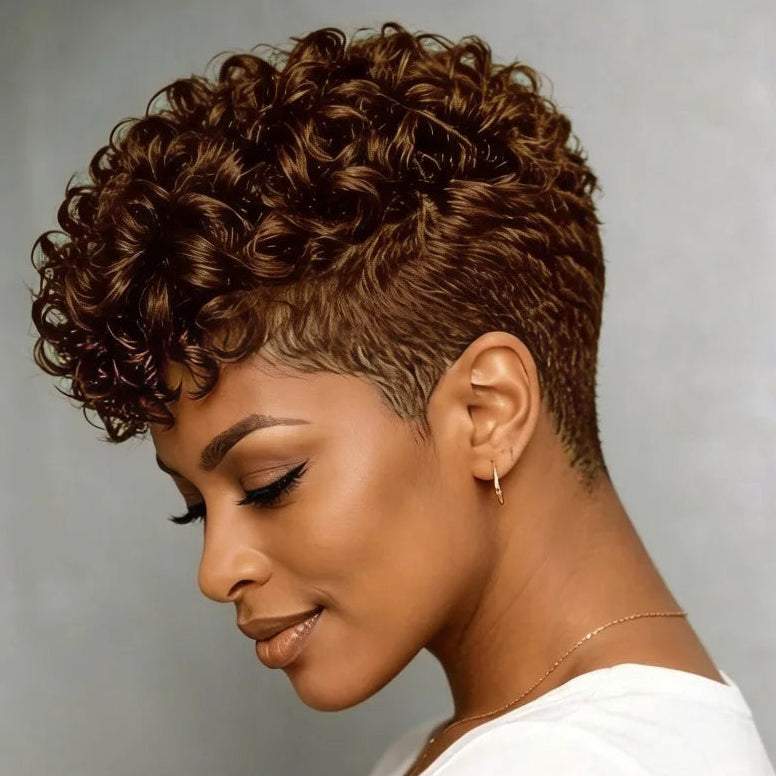 180% Curly Pixie Wig