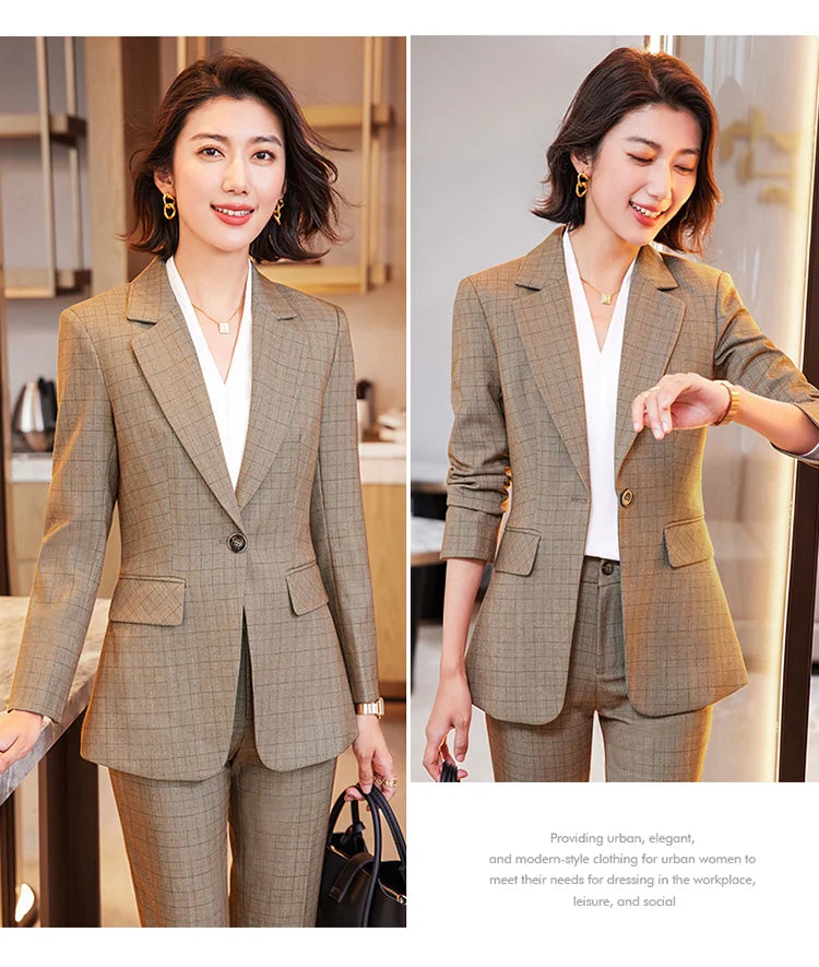 AIyssa - Profesjonell drakt for kvinner, høst- og vinterklær, nye bukser av høy kvalitet, showtid, øker temperamentet