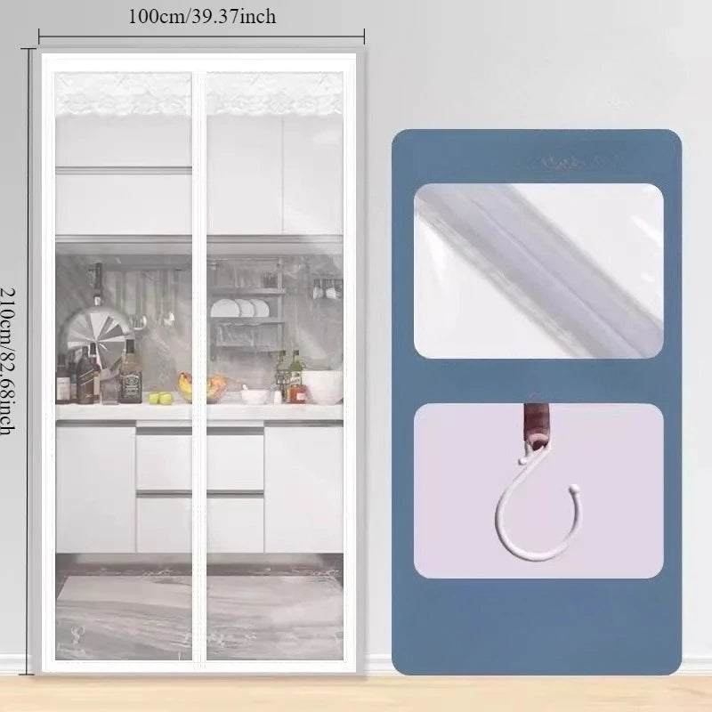 Rideau de porte isolant en coton épais et chaud pour l'hiver, à longues bandes magnétiques, isolation thermique, cloison, fournitures pour la maison