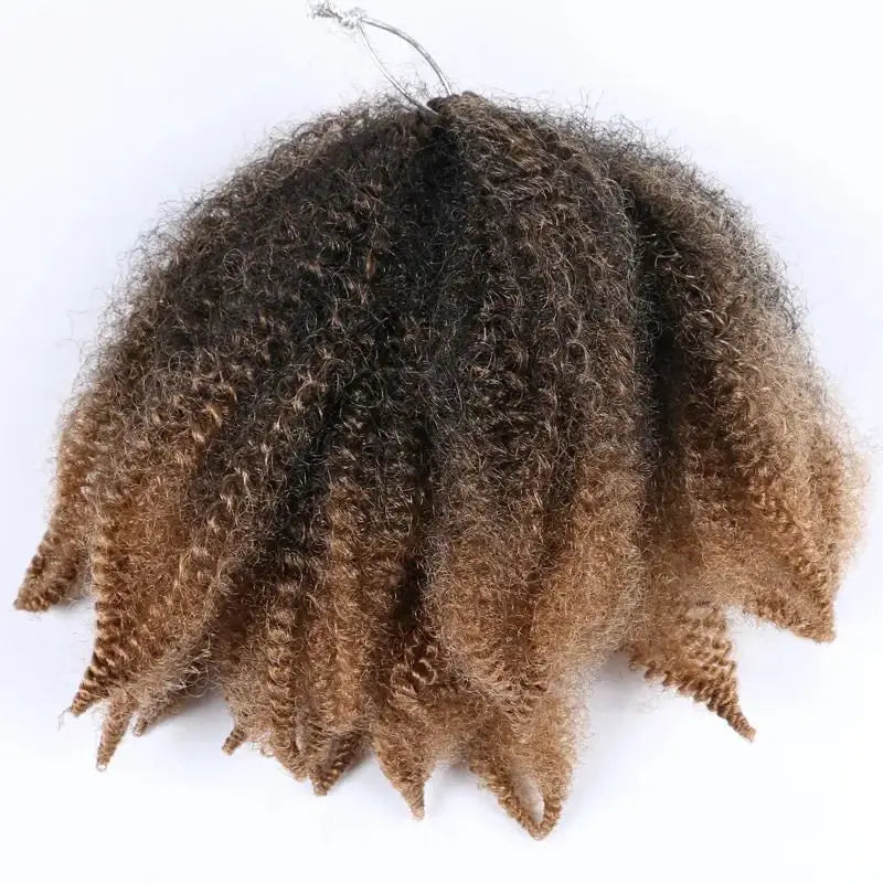 Cabello de ganchillo para trenzas Marley de 8 pulgadas, para trenzas cortas afro kinky, extensiones de cabello de fibra sintética ombré para mujeres