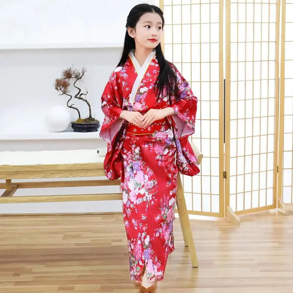 Japansk Yukata Kimono for jenter