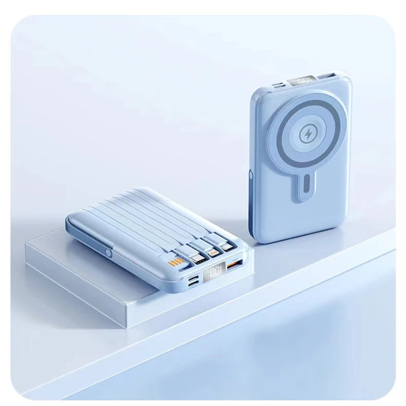 Trådløs magnetisk powerbank 22,5 W superrask lading 10000 mAh egnet for klokker, mobile powerbanker, lett og tynn