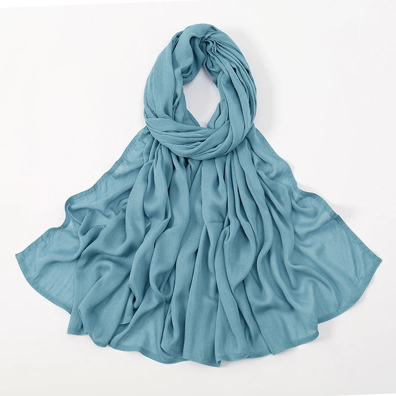 Hijabs musulmanes para mujer, pañuelos finos lisos, chales para mujer musulmana, pañuelo suave de viscosa y rayón, turbante islámico, diadema de 200x85cm
