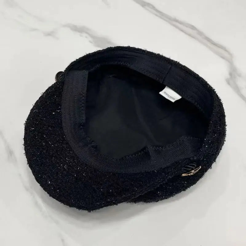 Moda Mujer Hombre Gorra Militar Primavera Otoño Gorras Marineras Negras Boina para Mujer Gorra Plana de Capitán Viaje Sombrero Octagonal Cadete