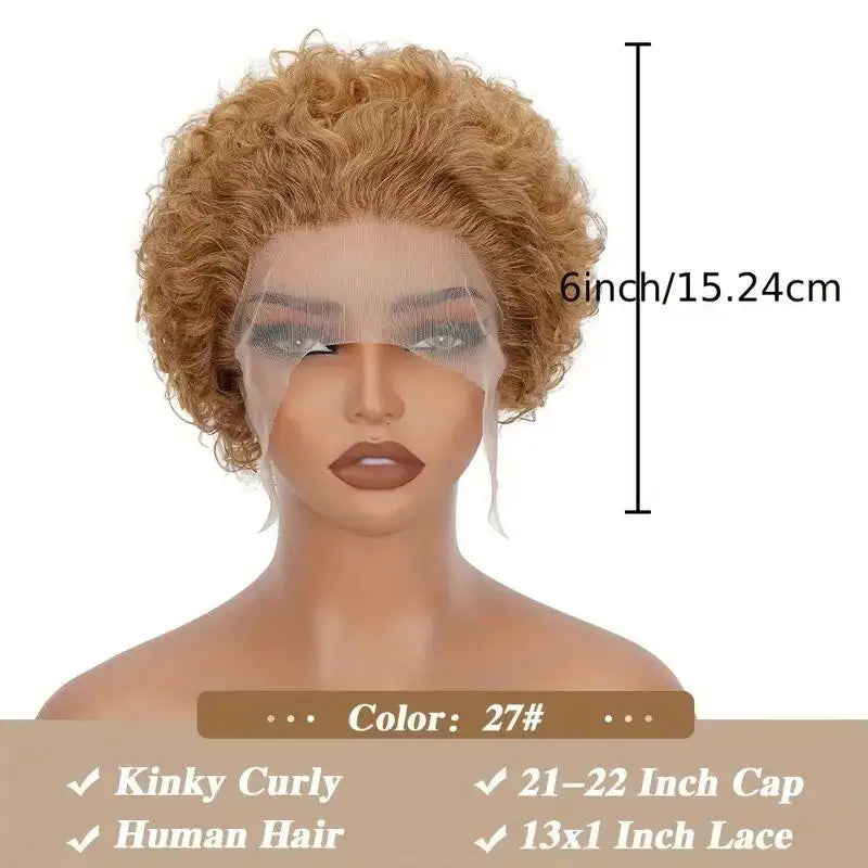 Honey Blonde Lace Pixie Wig