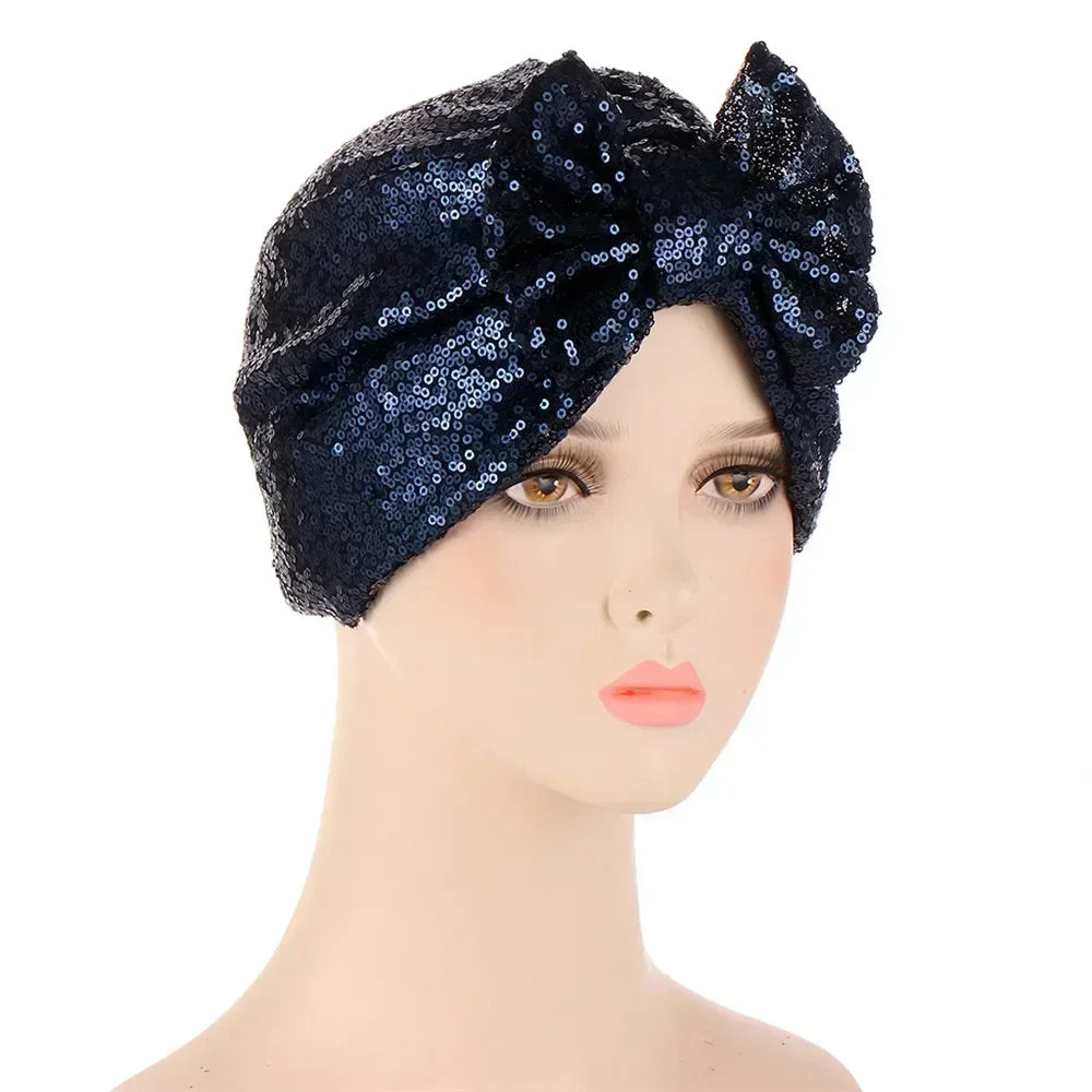 Sombrero turbante indio nuevo con nudo y lazo para mujer, hijab musulmán, pañuelo africano para la cabeza, gorro, gorro para pérdida de cabello, gorro de quimioterapia, pañuelos para la cabeza