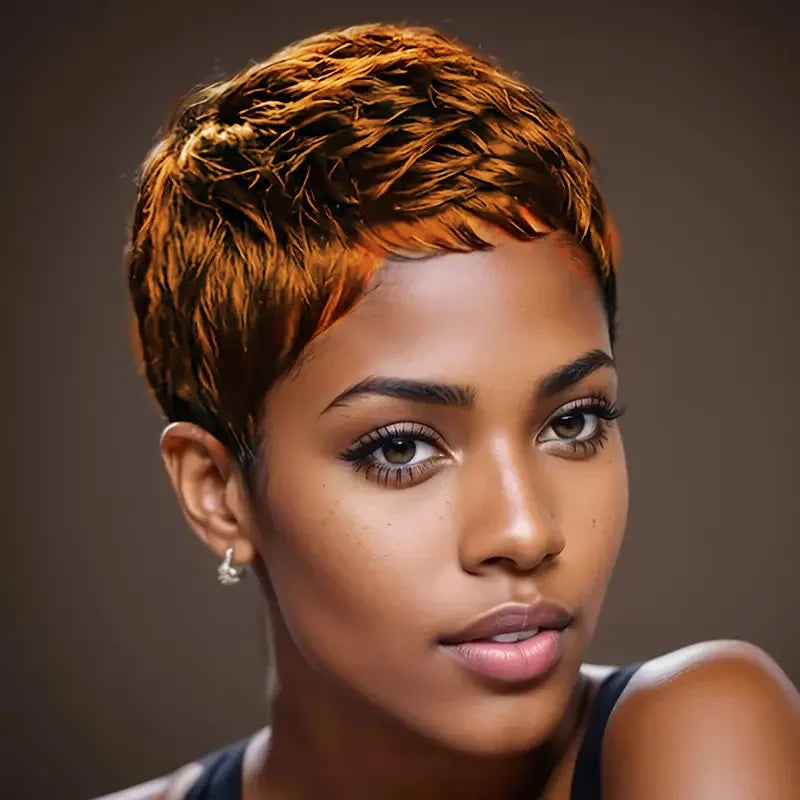 Pixie Cut Wig for Women Short Wavy Human Hair 150% Density Full Machine Made