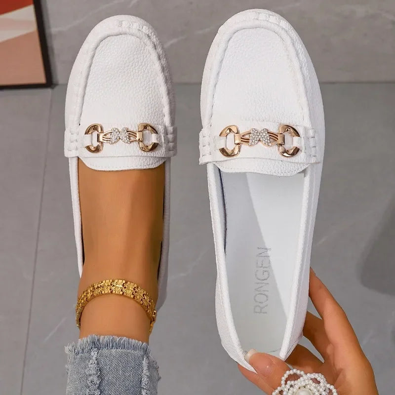 Women's Casual Slip on Mary Jane Shoes Spring Autumn New Fashion Round Toe Solid Soft Sole Flat Loafers Zapatos De Mujer