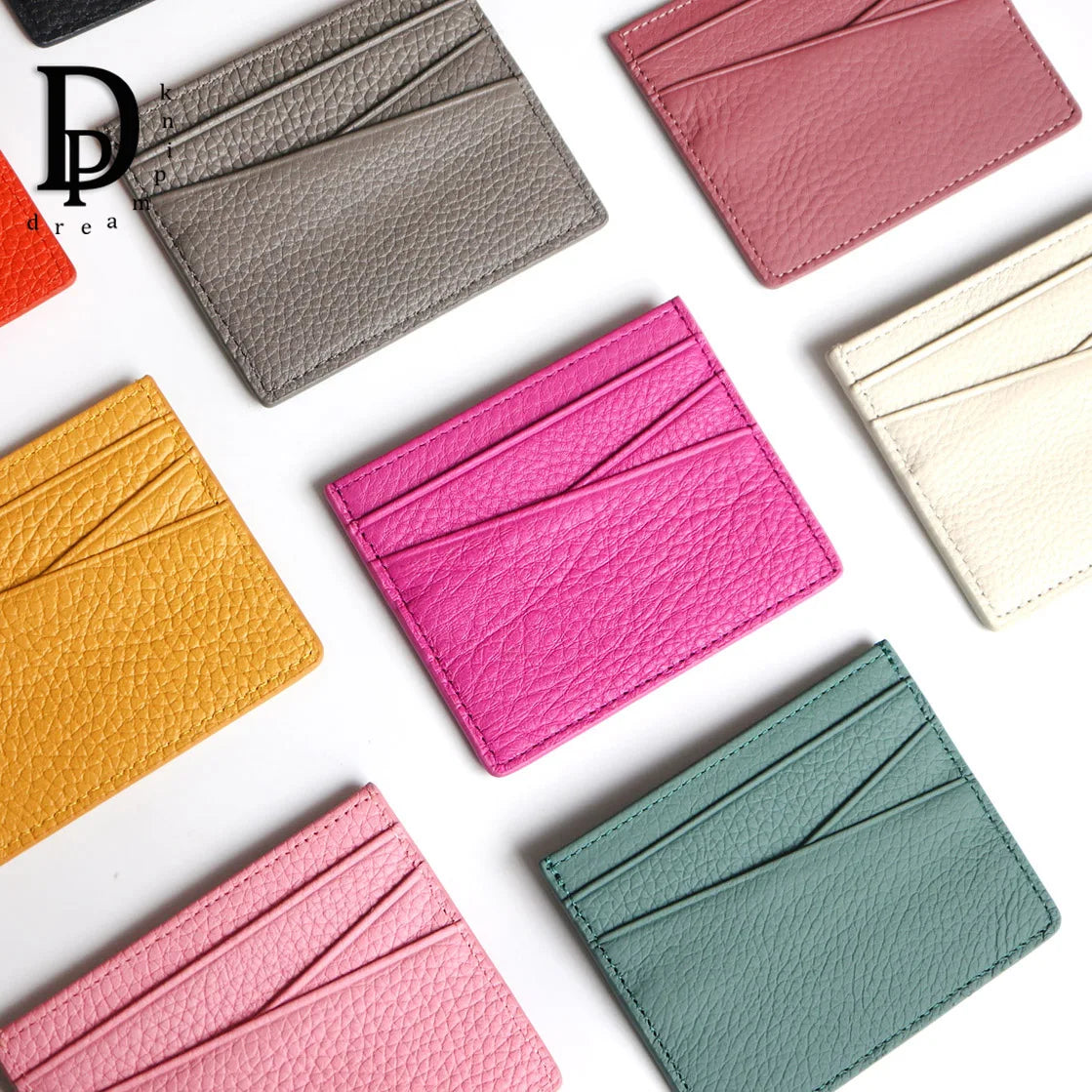 Porte-cartes de luxe 100 % cuir véritable pour homme et femme, étui pour carte de crédit, carte d'identité, cadeau tendance, mini portefeuille fin
