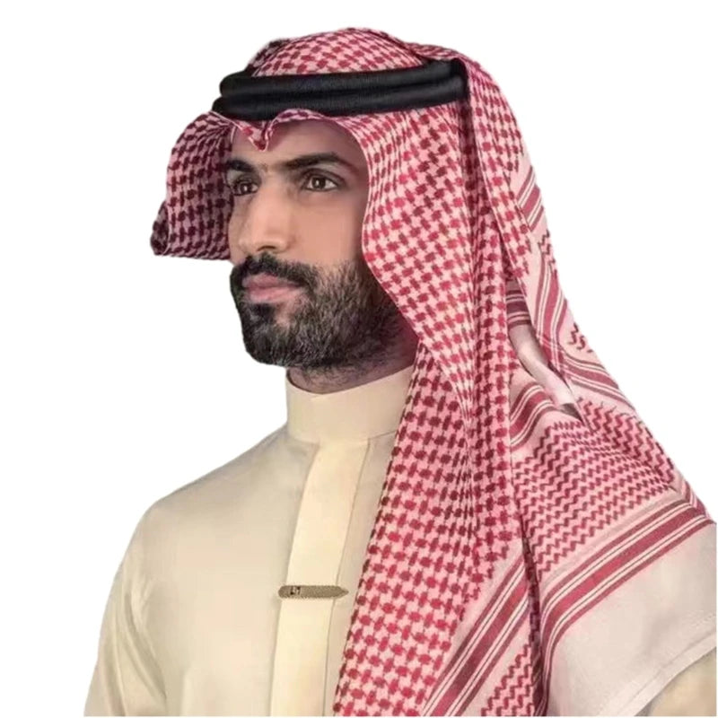 Men’s Ramadan Kaftan & Keffiyeh Set – Elegant Dubai-Style Abaya for Islamic Celebrations