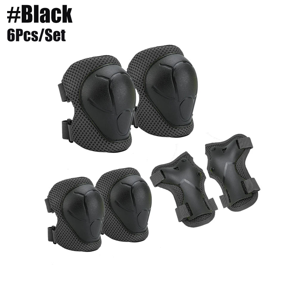 Kids Knee Pads Elbow Pads Age 3-7 Toddler Boys Girls, 6 In 1 Protective Gear Safety Set with Wrist Guard for Skating Cycling New