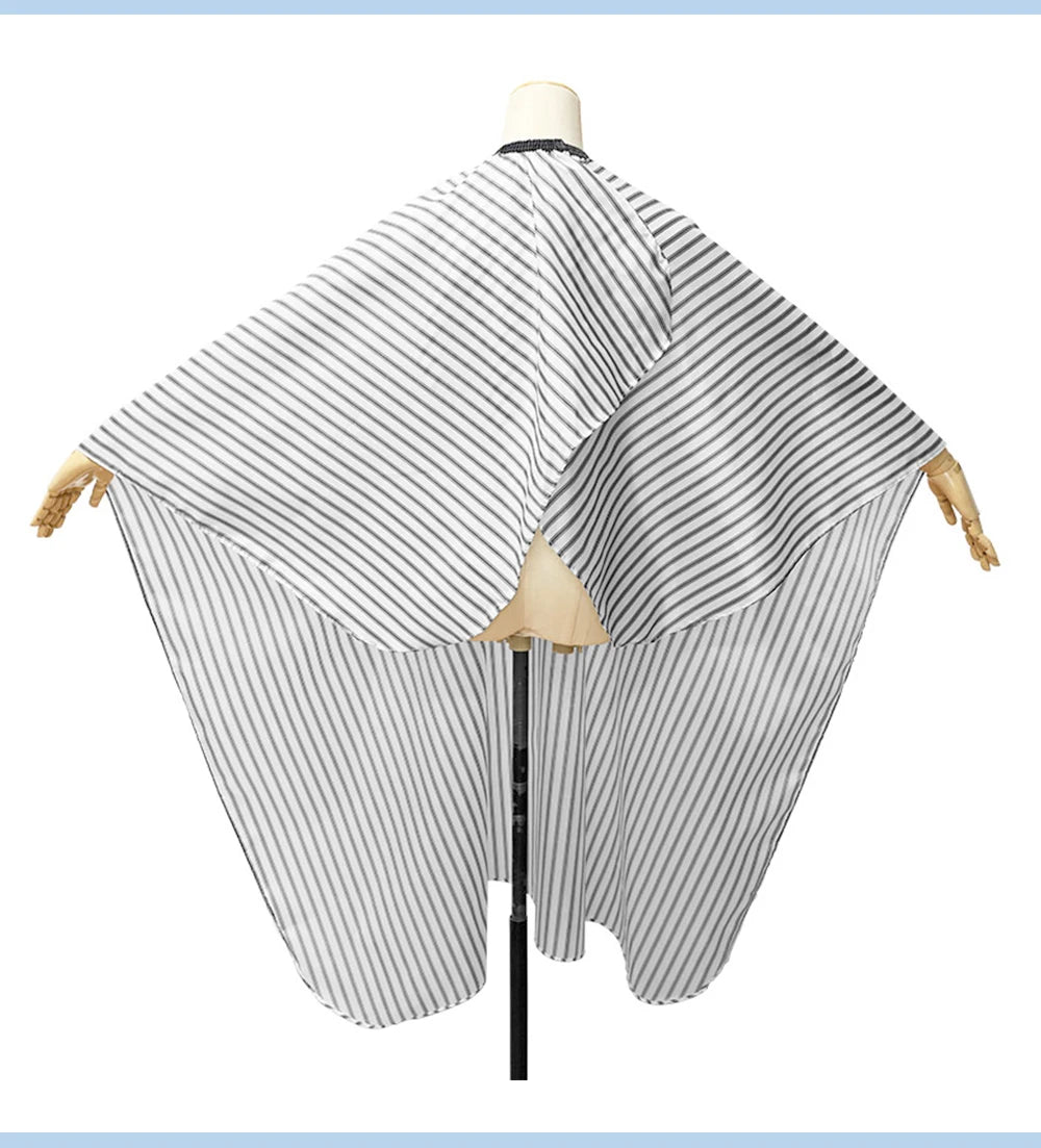 Delantales de peluquería para barbero, patrón de rayas, tela impermeable, barbería, no pegajoso, capas de peluquería, accesorios de salón.