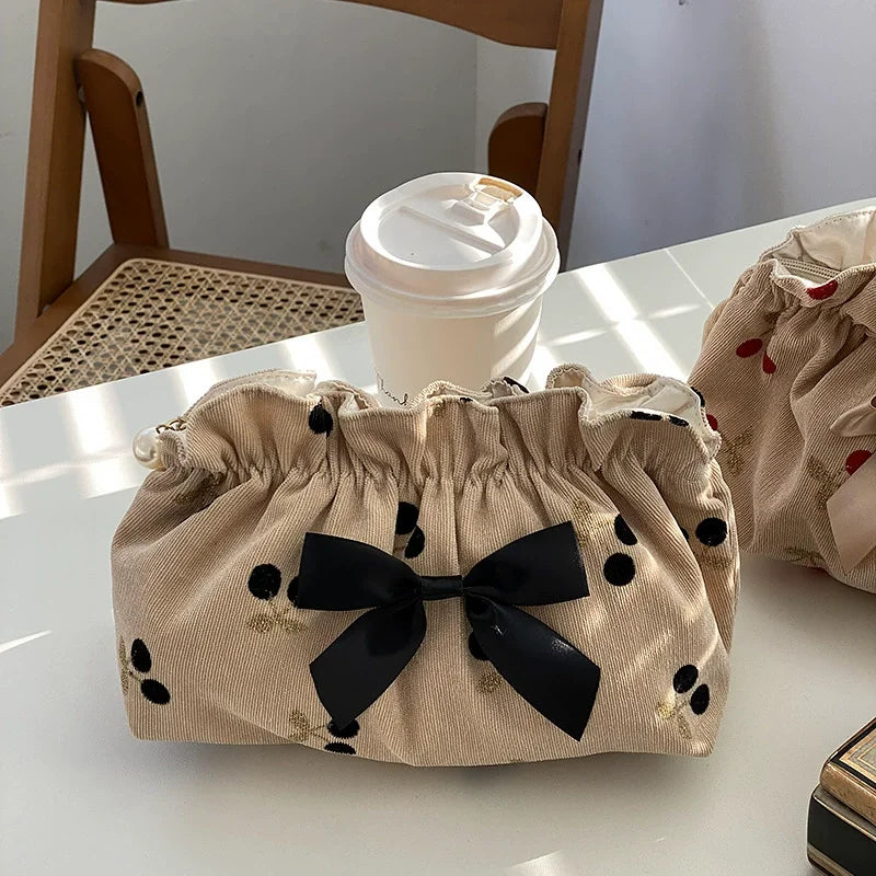 Bolso de Maquillaje de Perlas con Cremallera para Mujer, Neceser de Viaje de Gran Capacidad, Bolsas de Maquillaje con Estampado de Leopardo para Damas, Regalo
