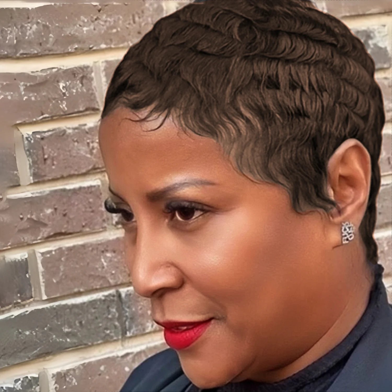 Peluca Pixie Corta en Capas para Mujeres Negras, Hecha Completamente a Máquina, Pelucas de Cabello Humano Brasileño