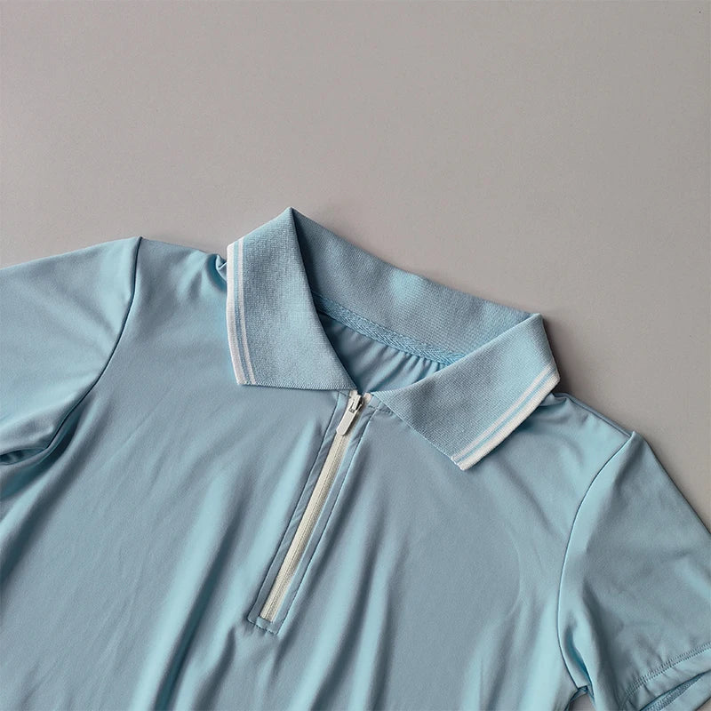 Falda de tenis para mujer, conjunto de yoga de verano, camiseta de manga corta, maratón, bádminton, golf, falda deportiva, conjunto deportivo de fitness