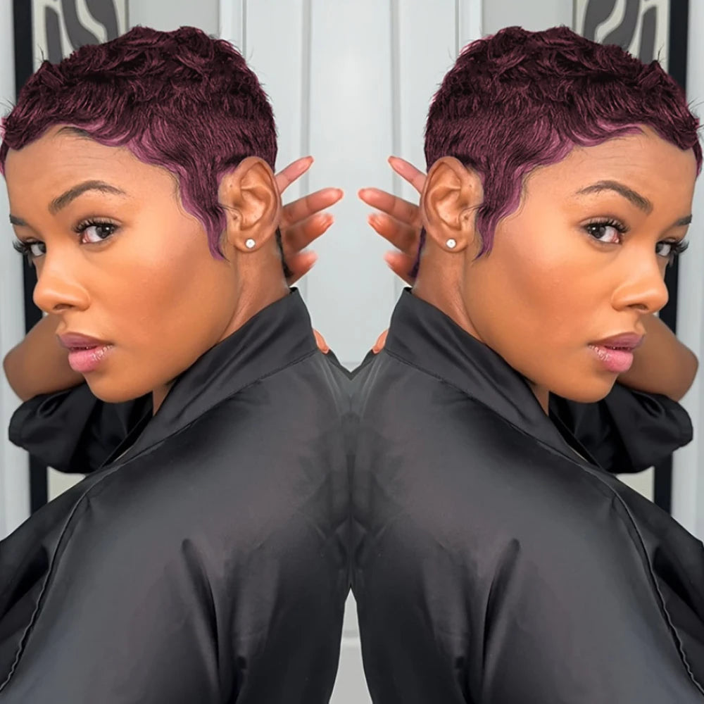 Curly Pixie Human Hair Wig