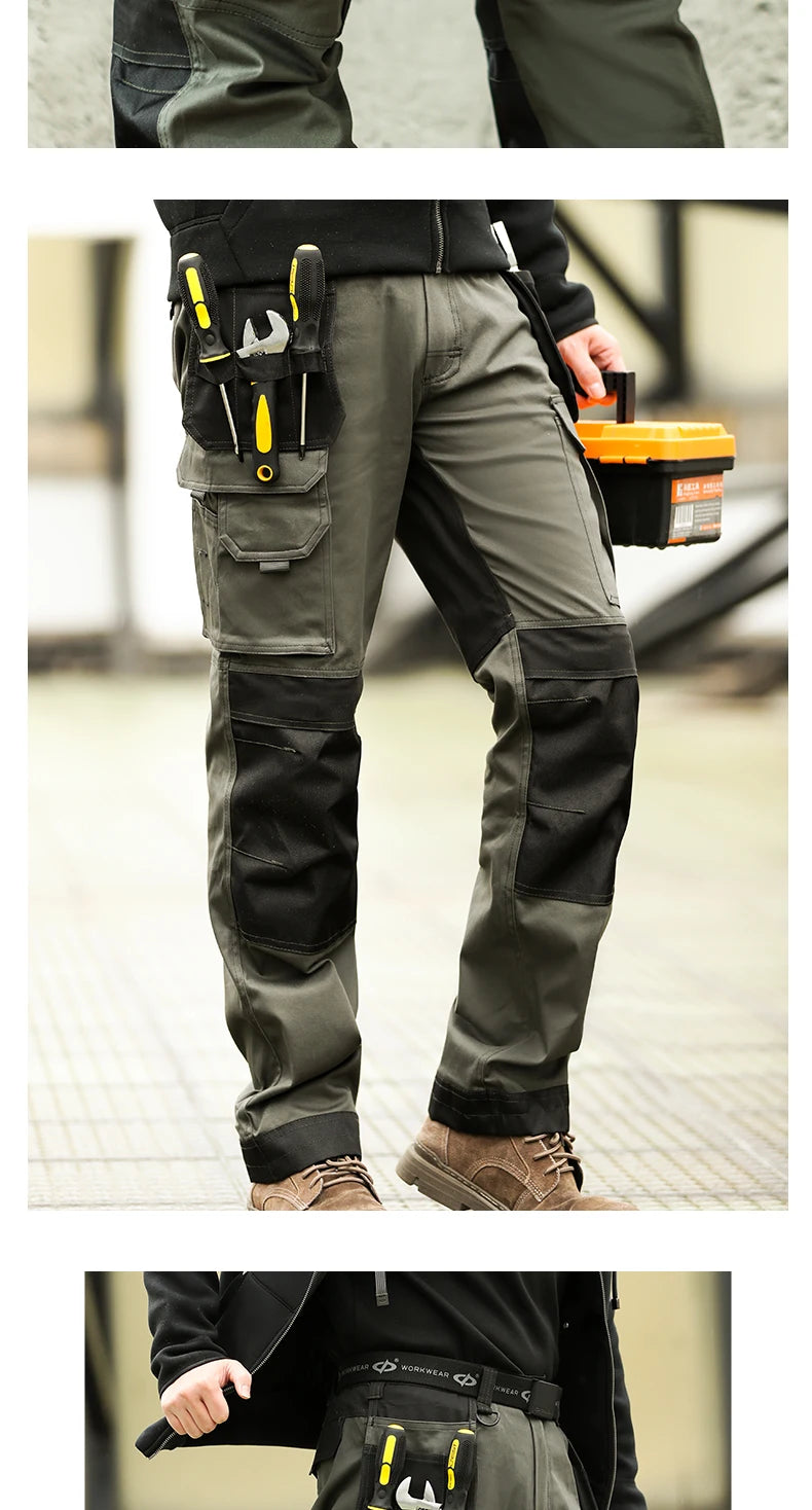 Pantalones de trabajo multifuncionales para hombre Pantalones de trabajo con cintas reflectantes