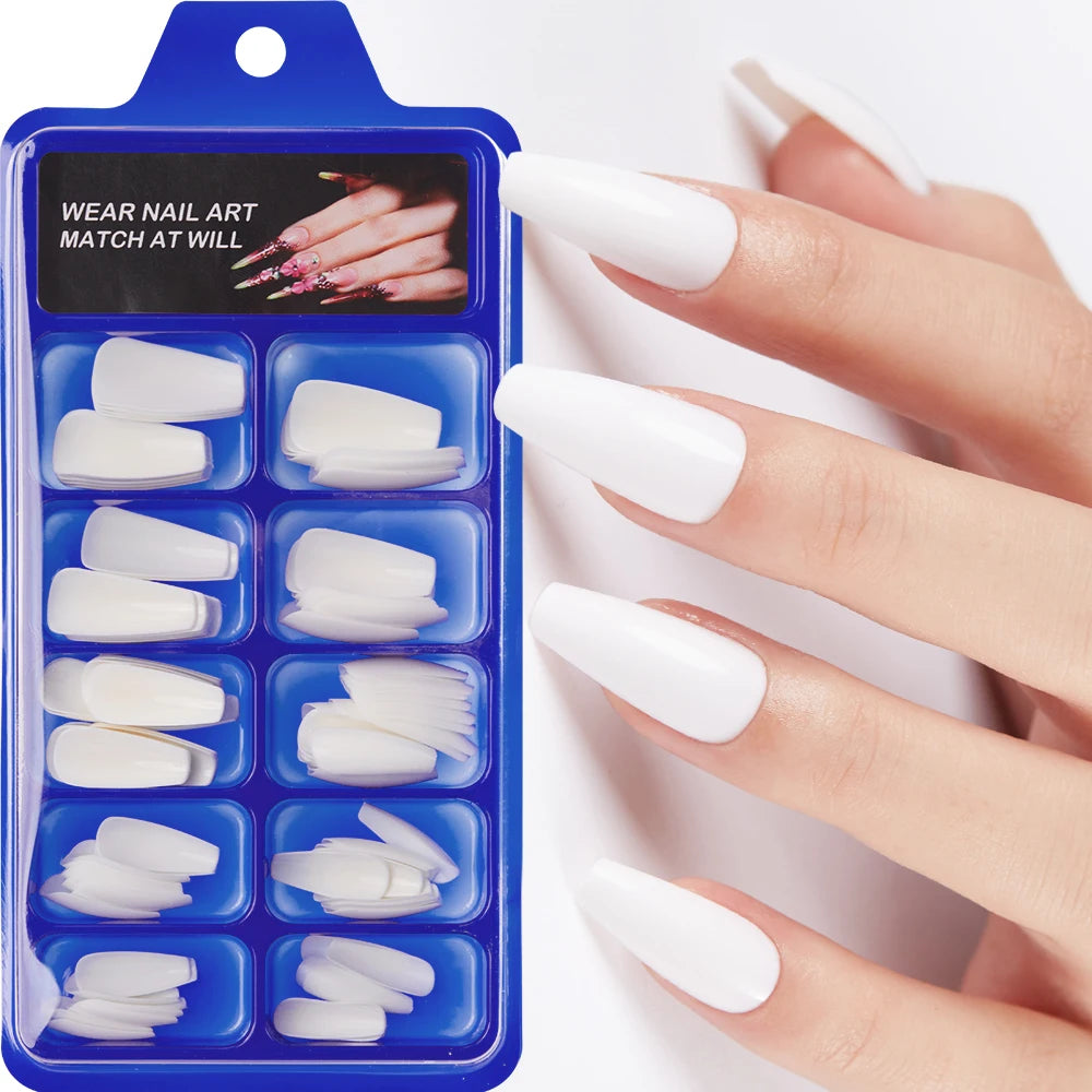 150/100/24Pcs Pink Matte French Press On Nail Tips Soft Full Cover Fake Nails Oval Almond False Nails Natural Extension Manicure