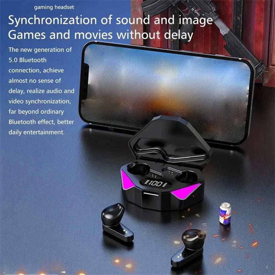 Nouveaux écouteurs de jeu TWS sans fil Bluetooth avec micro, basses, audio, positionnement du son, stéréo 9D, casque HiFi pour gamer
