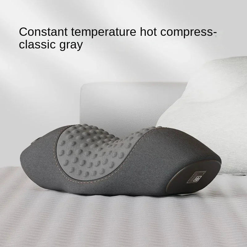 Almohada de masaje eléctrica con compresa caliente, vibración, masaje cervical, tracción de cuello, relajante para dormir, almohada de espuma viscoelástica, soporte para la columna.