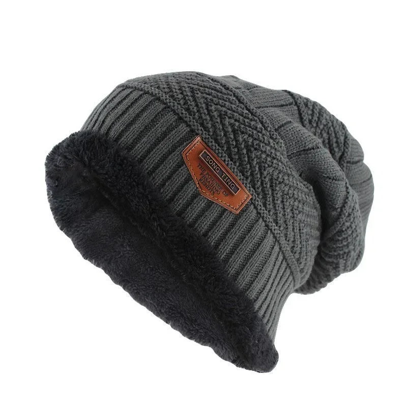 Nuevo gorro de invierno unisex elegante con forro de piel sintética, gorro cálido suave, gorros de invierno gruesos para hombres y mujeres, gorro de punto