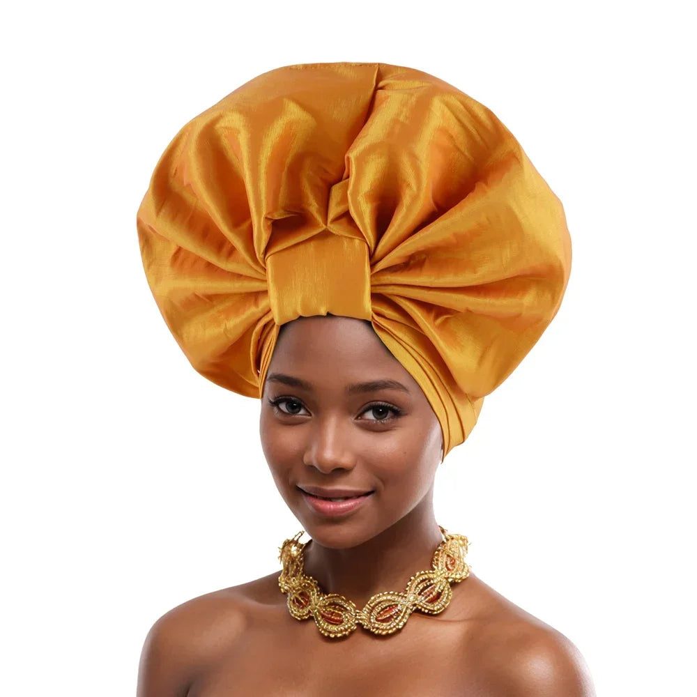 Gele Headtie Already Made African Head Wraps for Women Turban Femme Gelee Nigerian Aso Oke Bonnet Femme Diamonds Headtie 2025