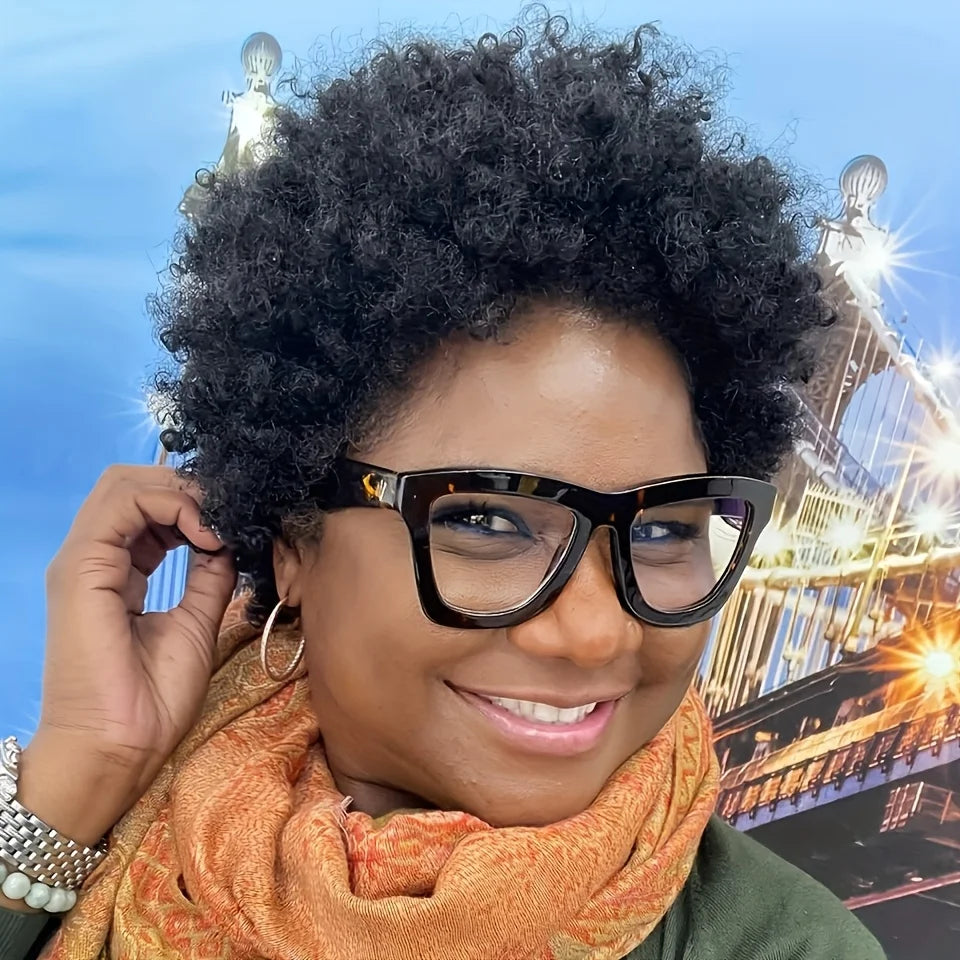 6" Afro Curly Pixie Wig (Brown/Black)