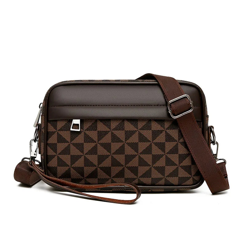 Men’s PU Leather Waist Pack – Business Crossbody & Travel Shoulder Bag