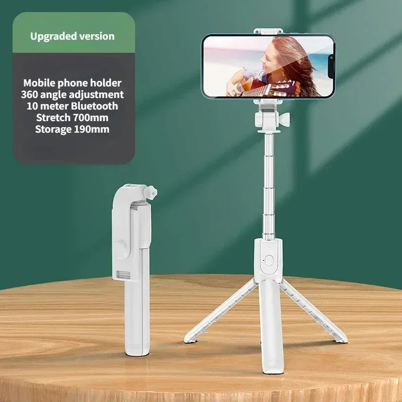 Selfiestang trådløst stativ med lys Bluetooth-fjernkontroll Uttrekkbart stativ for iPhone mobiltelefon Tiktok livestreaming