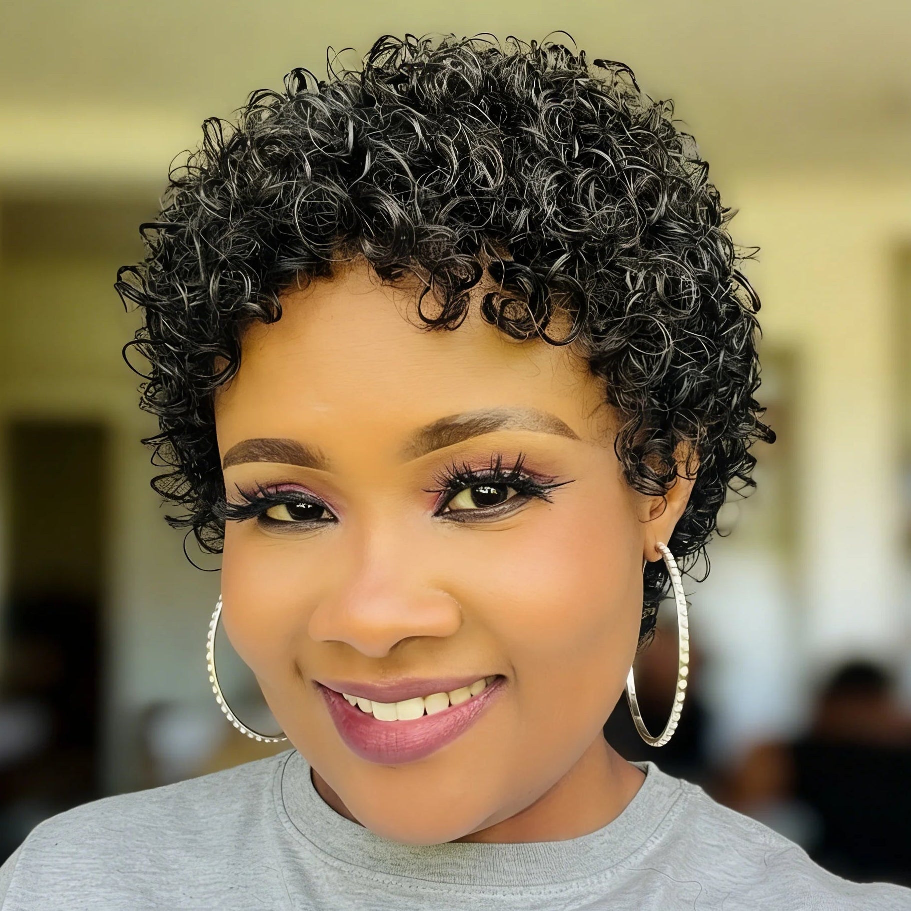 Peluca Pixie Rizada Afro
