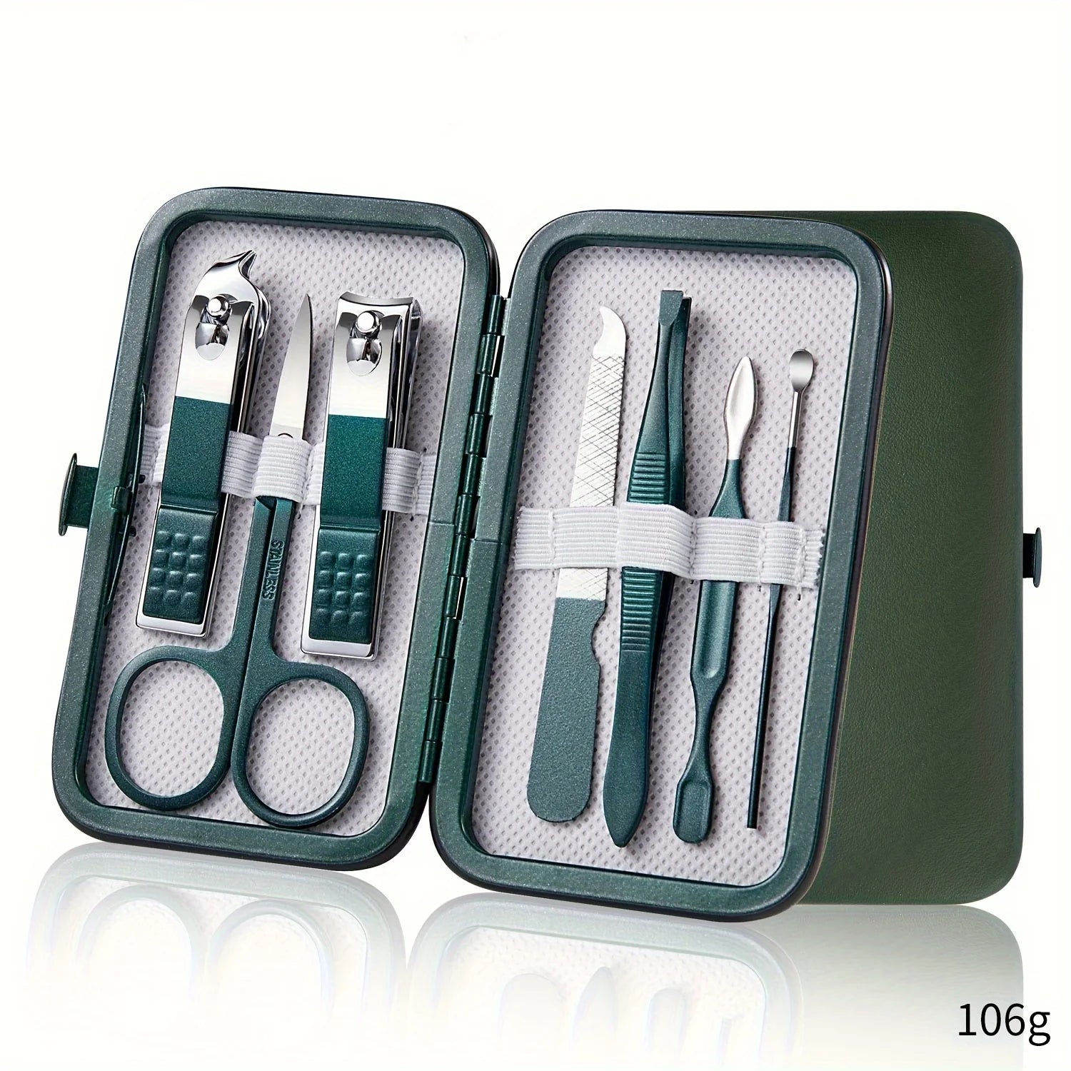 Kit profesional de 7/10/12/18 piezas para el cuidado de uñas, set de manicura y pedicura de acero inoxidable, set de cortauñas con estuche de viaje