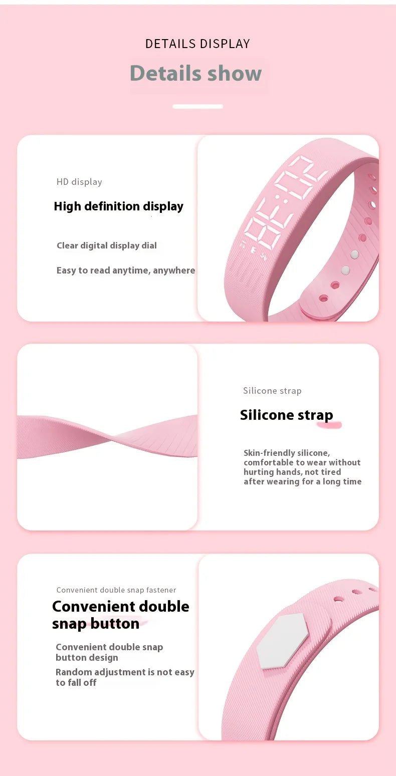Smart Watch Hombres Mujeres Podómetro Pulsera de fitness Contador de pasos Modo multideporte Pulsera electrónica de moda Simplicidad Smart Band