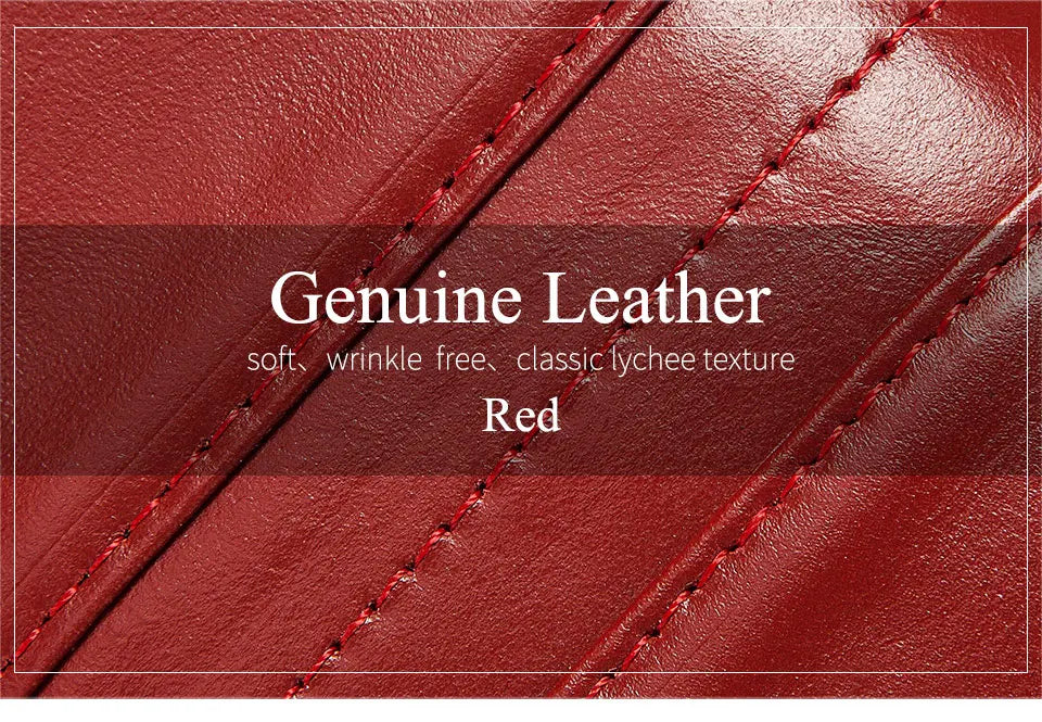 KAVIS Cartera de cuero genuino de marca de lujo para mujer, embrague largo con bolsa para teléfono celular, RFID, moda, rojo, tarjetero, bolso