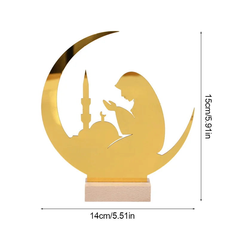 Décoration en acrylique pour Ramadan Mubarak, décoration pour la maison, fête musulmane islamique, cadeau de l'Aïd al-Adha