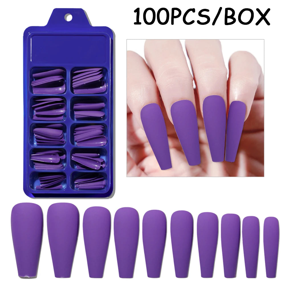 150/100/24Pcs Pink Matte French Press On Nail Tips Soft Full Cover Fake Nails Oval Almond False Nails Natural Extension Manicure